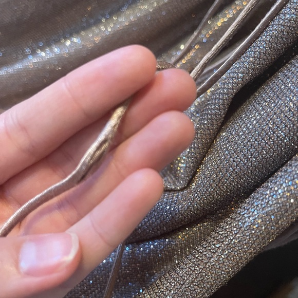 020 Sherri Hill Gold Sparkle Prom Dress - Picture 7 of 7